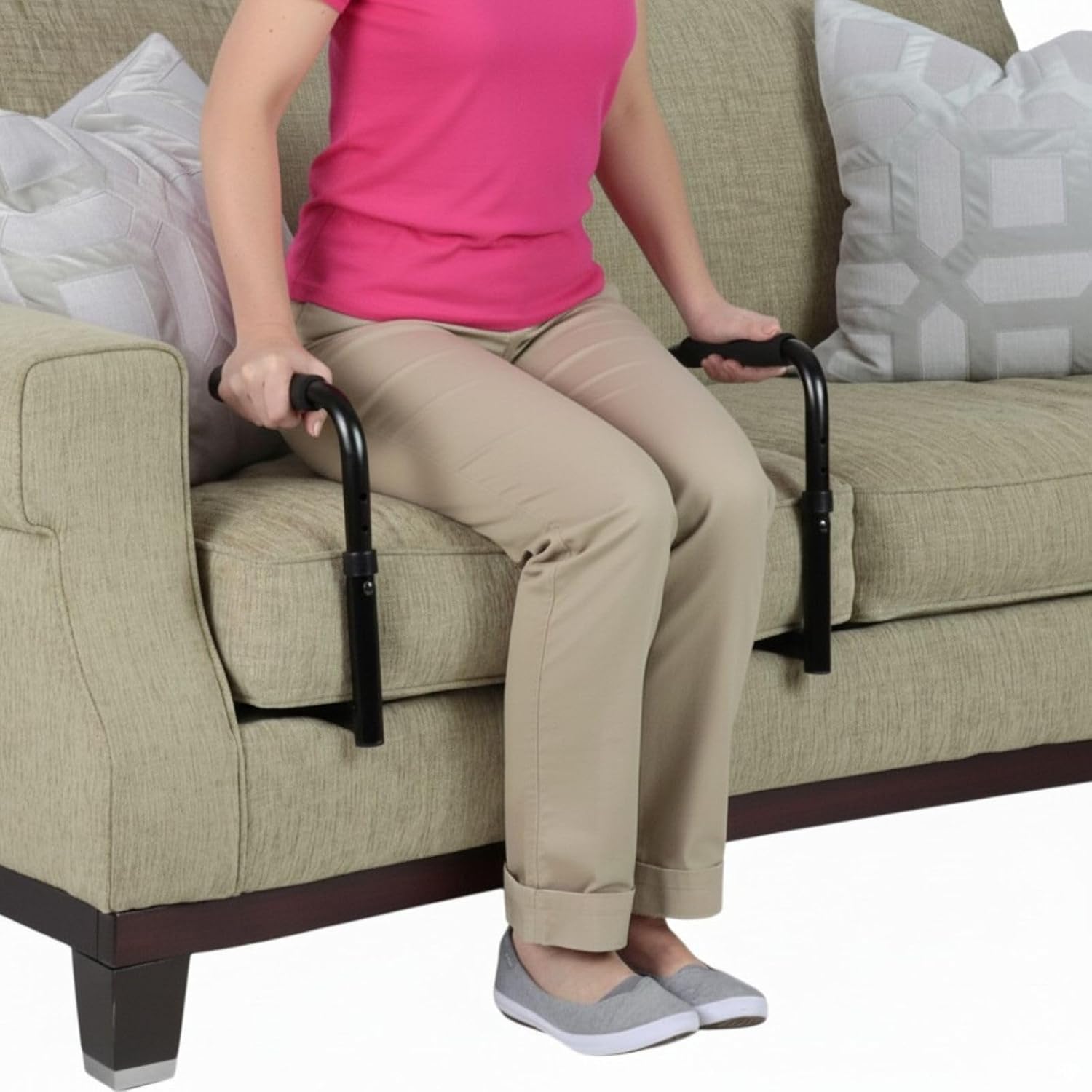 Vive Stand Assist - Mobility Standing Aid Rail for Couch, Chair - Assistance Handle for Patients, Elderly, Seniors and Disabled - Safety Grab Bar for Sitting, Sofa, Home - Adjustable, Portable Device