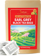 TeeLux Decaf Earl Grey Tea Bags, Decaffeinated Black Tea Blended with Natural Bergamot, Smooth & Full-Bodied, Enjoy Hot or Iced, 100 Count