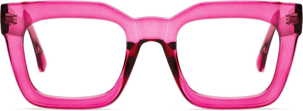 AQWANO Stylish Blue Light Reading Glasses Women, Fashion Oversized Square Designer Readers Computer Eyeglasses