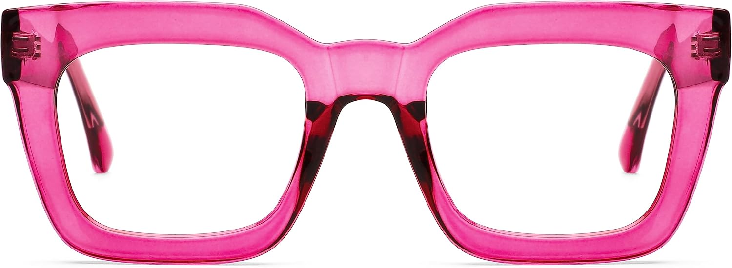 AQWANO Stylish Blue Light Reading Glasses Women, Fashion Oversized Square Designer Readers Computer Eyeglasses