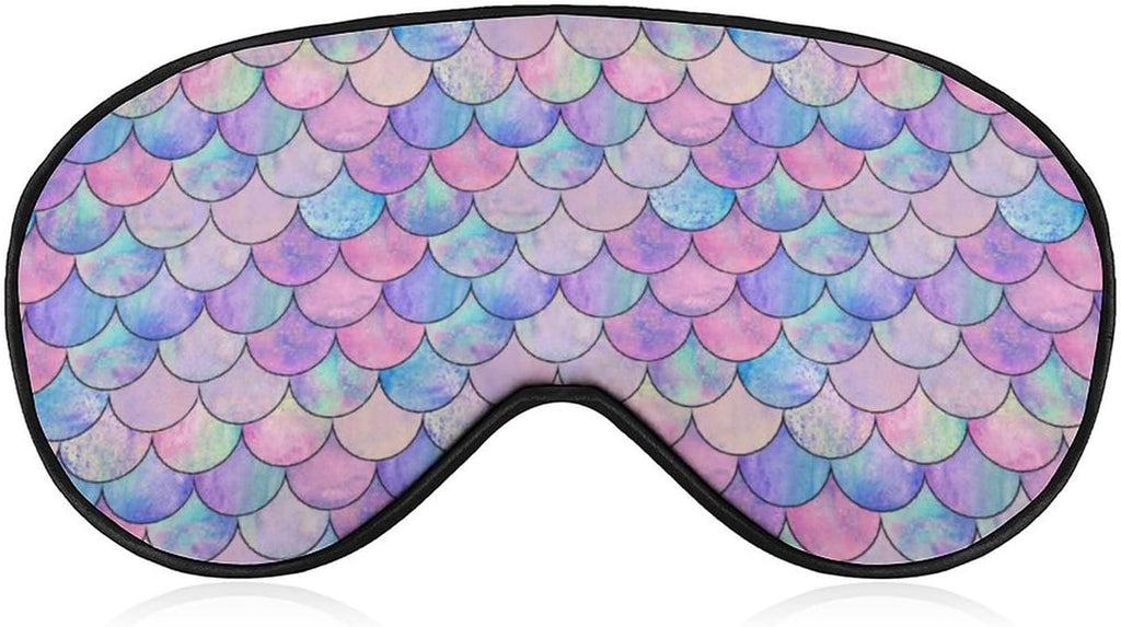 Mermaid Rainbow Sleep Mask Eye Mask for Women Men Comfortable and Soft Sleeping Eye Cover with Adjustable Elastic Strap Block Out Light Fashion Patterns Blindfold for Travel Nap Meditation