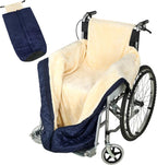 Peryiter Wheelchair Blanket with Zipper Lightweight Cosy Fleece Lined Wheelchair Cover Warm Waterproof Cozy Lap Blanket for Adults Elderly Leg and Lower Body, 25.5 Inches x 51 Inches, Blue