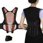 Telusu Magnetic Therapy Health Care Lumbar Back Brace Tourmaline Self-Heating Waist Support Belt Post Surgery Posture Corrector for Middle Aged and Elderly Men Women Keeping Warm, Black, L/Large