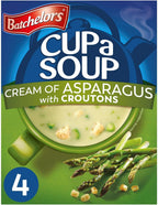 Batchelors Cup A Soup with Croutons Cream of Asparagus 4S, 117g (1 Pack)