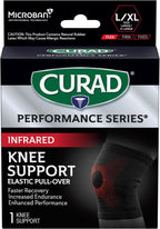 CURAD Performance Series Infrared Knee Support, Elastic Knee Sleeve for Pain Management, Compression Support for Recovery and Performance, Powered by CELLIANT Technology, Large/X-Large