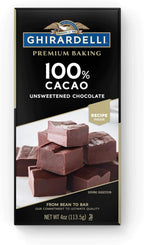 Ghirardelli, Chocolate Baking Bar Unsweetened 100%, 4 Ounce