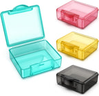 TecQach Small Pill Box 4 pcs,Cute Travel Pill Organizer Case Mini Tiny Clear Plastic Storage Containers Portable for Pocket Purse