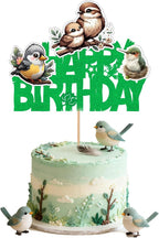 Bird Flower Happy Birthday Cake Topper Tropical Bird Parrot Decorations Boy girl Birthday Birds Themed Baby Shower Supplies