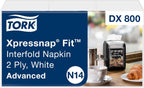 Tork Xpressnap Fit White Dispenser Napkin N14, 2-ply, 36 packs x 120 napkins, DX800
