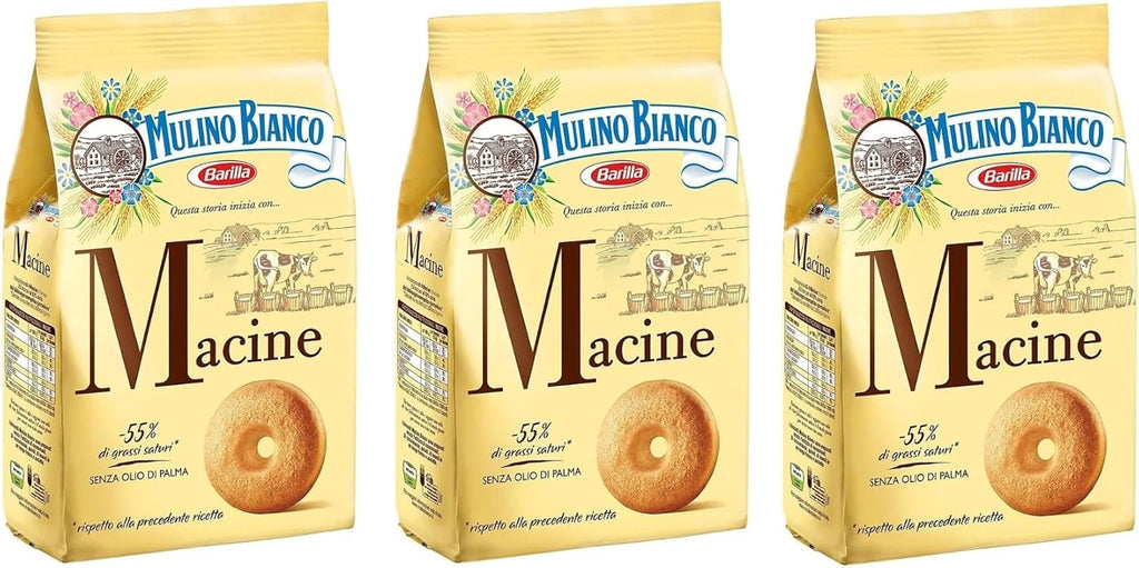 Mulino Bianco: "Macine" Shortbread cookies Cream - 12.3 Oz (350g) Pack of 3 [ Italian Import ] …