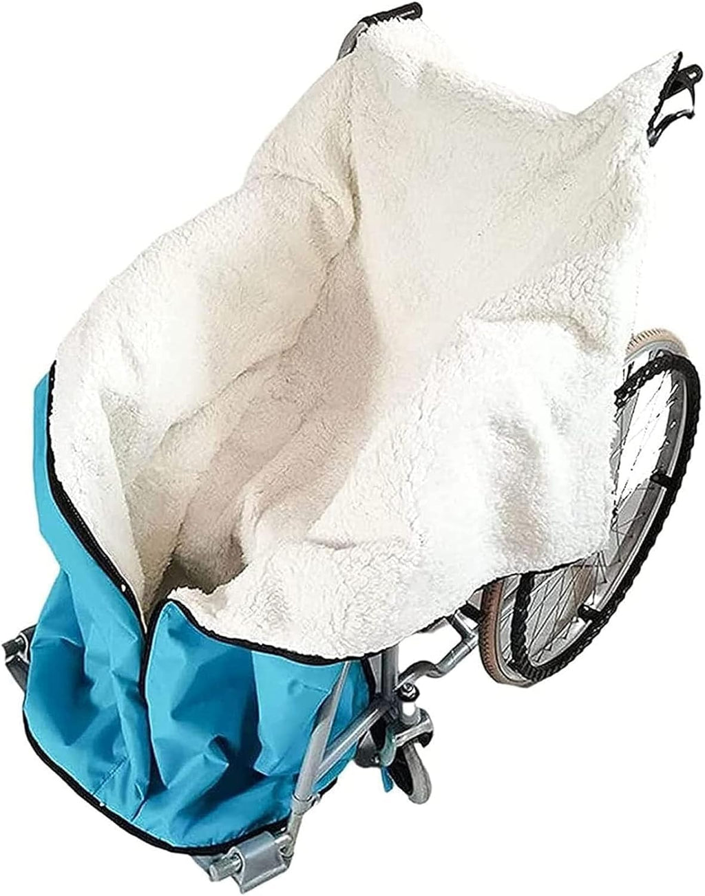 Winter Thicken Wheelchair Warmer Blanket for Adults, Waterproof Fleece Lined Wheelchair Cozy Cover with Zipper, Lap Blanket for Elderly, Warm Covers Leg and and Lower Body