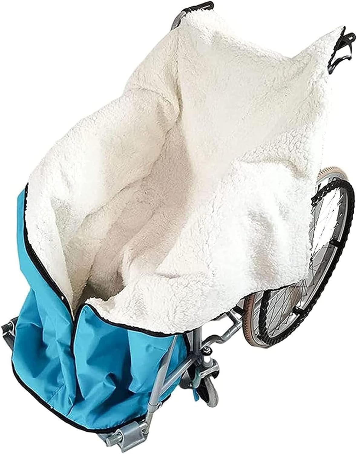 Winter Thicken Wheelchair Warmer Blanket for Adults, Waterproof Fleece Lined Wheelchair Cozy Cover with Zipper, Lap Blanket for Elderly, Warm Covers Leg and and Lower Body