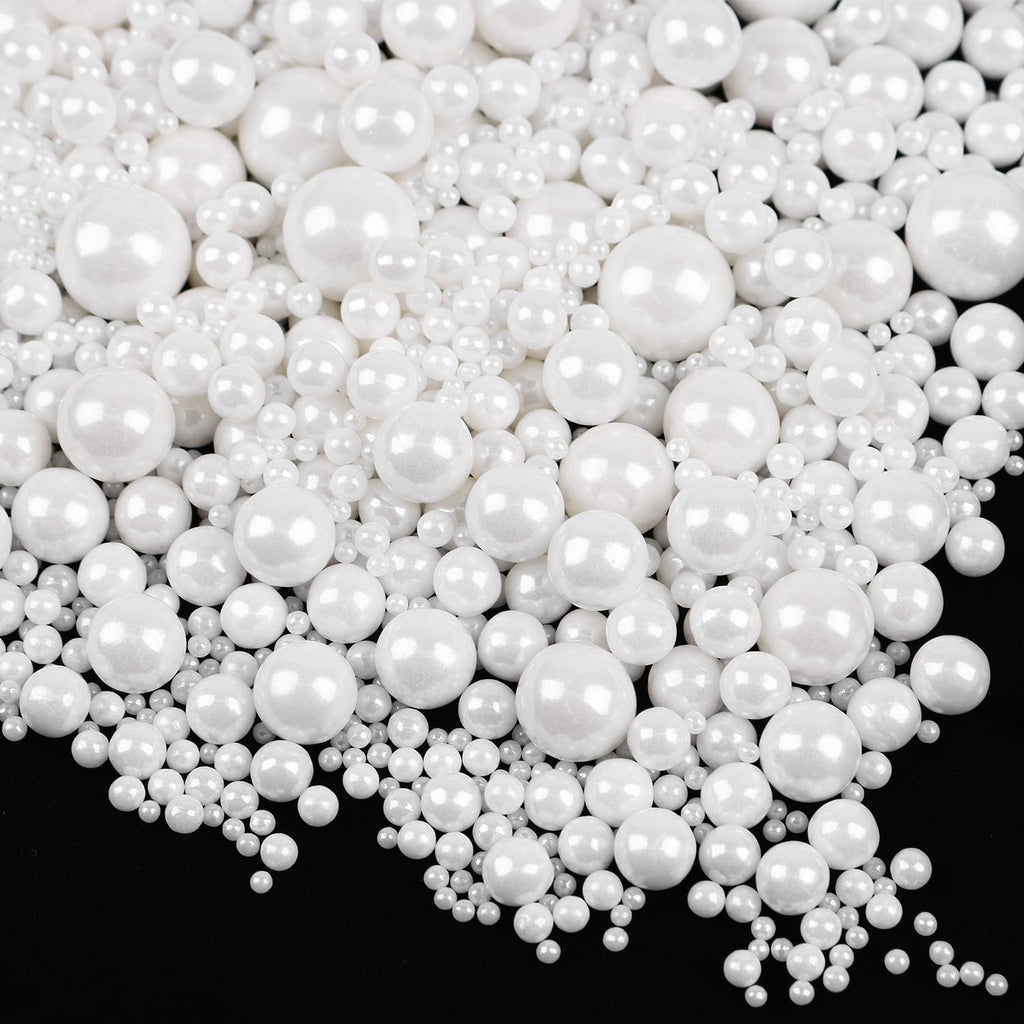 White Pearls Sprinkles for Cake Decorating 3.5 Ounces, Edible Sugar Candy Cupcake Topper, Cookies, Ice Cream Toppings Cake Decorations for Wedding Party Anniversary