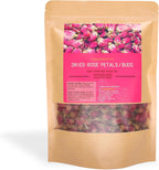 Dried Red Rose Bud Petals, Real Natural Dried Rose Petals 4oz for Bath Tea, Cake, Soap Making, Candle Making, Wedding, Confetti, DIY Crafts Edible (Rosebud4oz)