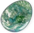 Artistone Moss Agate Crystal Chakra Thumb Worry Stone Teardrop Reiki Healing Stone Pocket Palm Stones for Anxiety Stress Relief Meditation Therapy Geometry Home Decor
