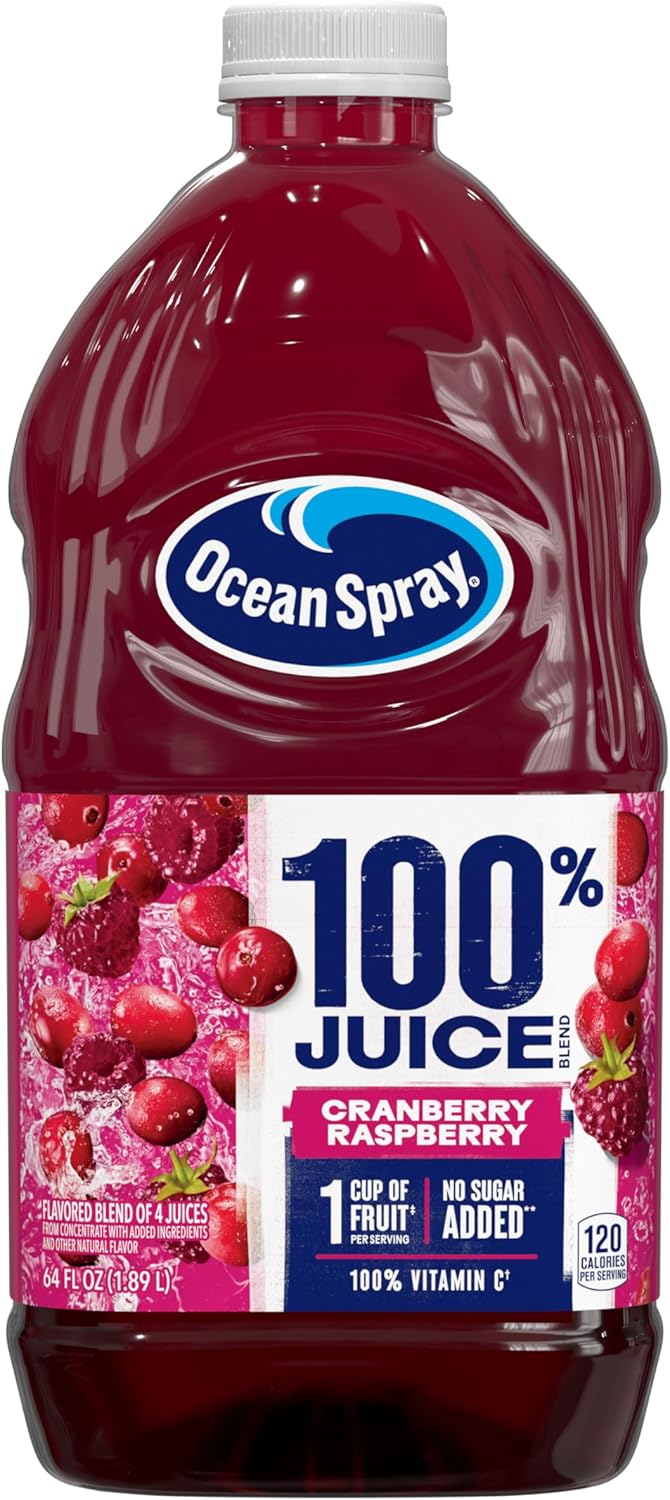 Ocean Spray® 100% Juice Cranberry Raspberry Juice Blend, 64 Fl Oz Bottle