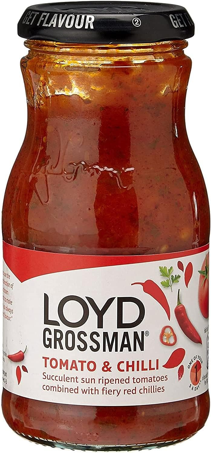 Loyd Grossman Pasta Sauce - Tomato & Chilli (350g) - Pack of 2
