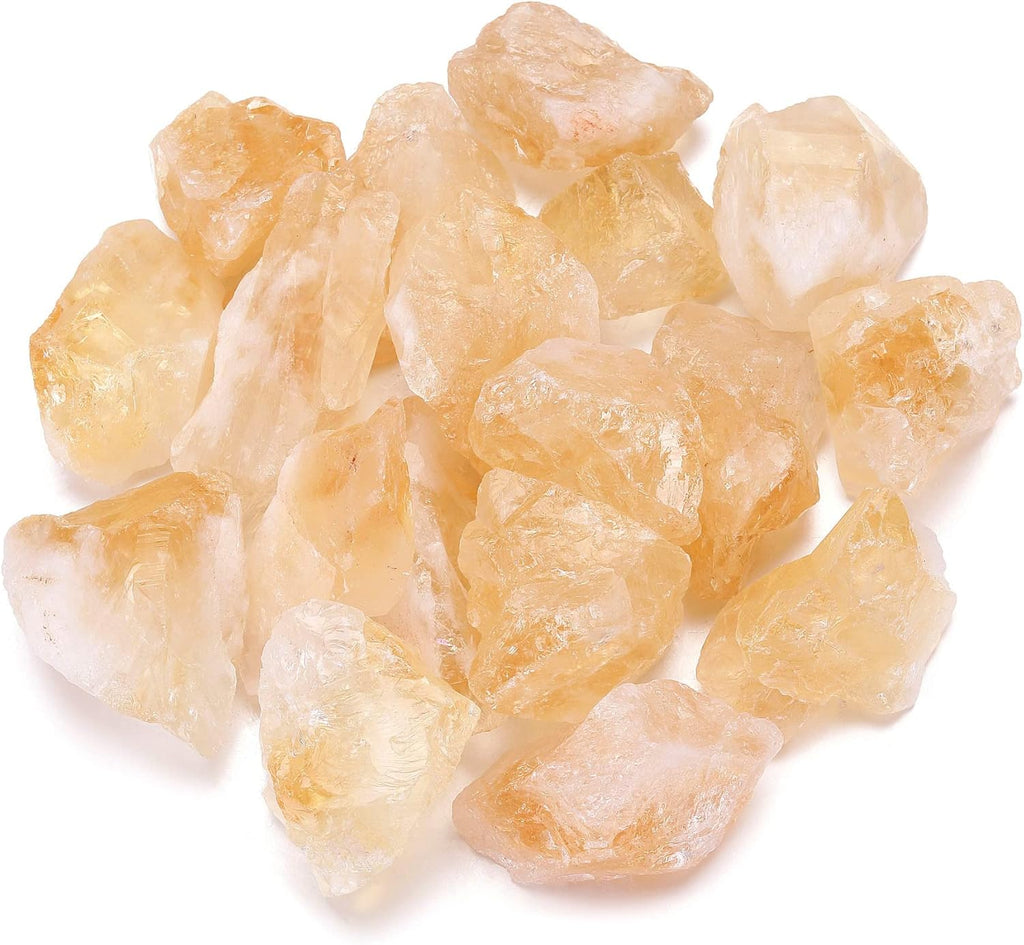 Jovivi Bulk Natural Citrine Healing Crystals Rough Stone Large 1" Raw Rock Crystals for Tumbling, Cabbing, Decoration, Wire Wrapping, Wicca & Reiki - 0.5 lb
