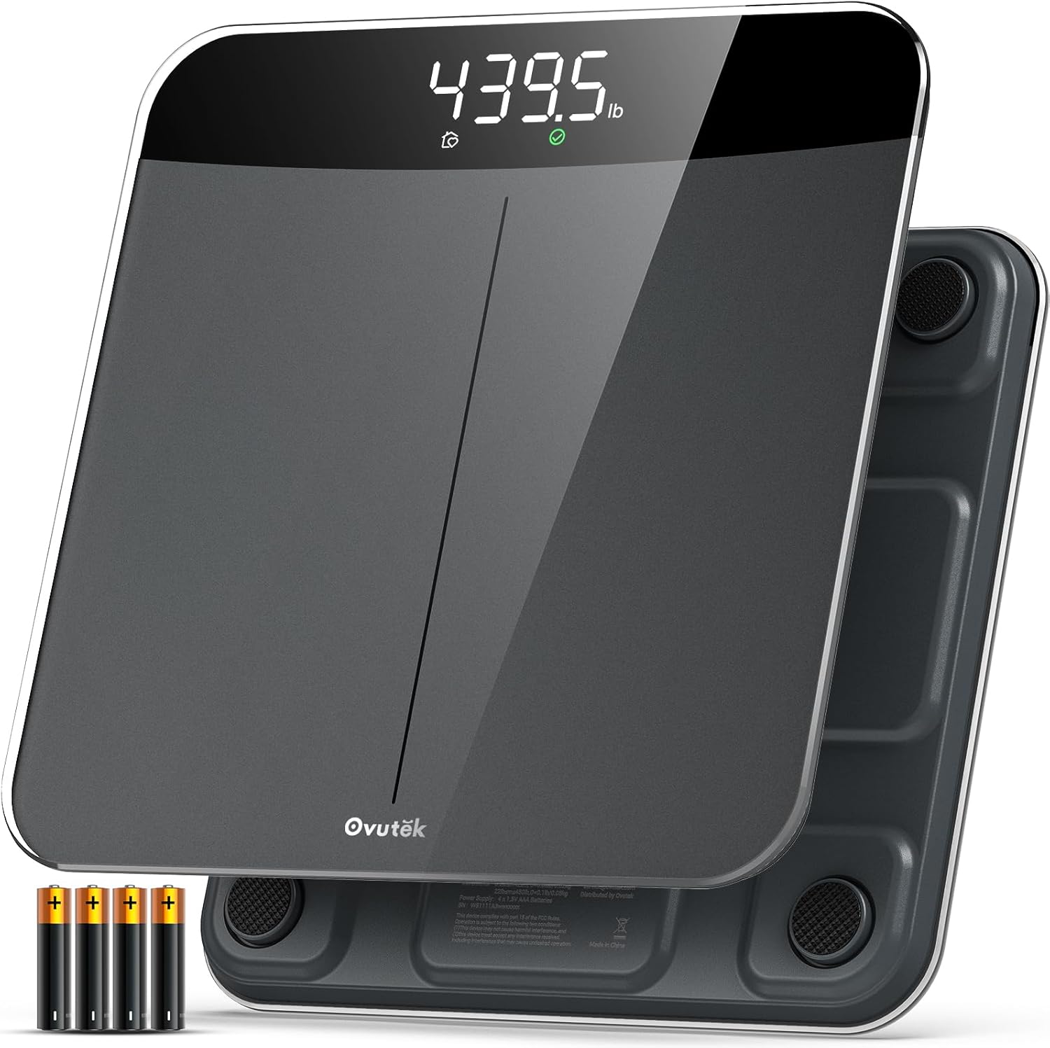 Ovutek Bathroom Scales Digital Weight, Topnotch Quality 450lb Weight Scale, Most Accurate to 0.05lb, Automatic Weighing Scale for Body Weight, Baby, Pet, Larger LED, Sturdy and Durable Base Machine