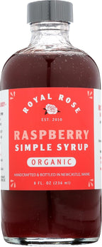 ROYAL ROSE Organic Raspberry Simple Syrup, 8 FZ
