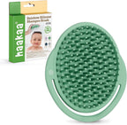 haakaa Silicone Shampoo Brush - Cradle Cap Brush Comb - Baby Hair Scrubber - Baby Bath Essentials - 1pk-Pea Green