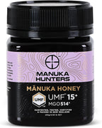 Manuka Hunters UMF 15+/MGO 514+ Certified New Zealand Manuka Honey - 100% Pure Natural Sweetener - Gluten, Dairy Free - Ideal for Tea, Coffee, Smoothies, and Baking - Sustainable - 8.8oz/250g Jar