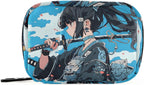 Anime Samurai Blue Pill Organizer Case Box for Travel, Weekly Portable Pill Organizer Supplement Holder 1 Pack
