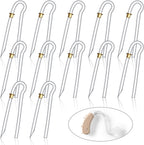 12 Pcs Hearing Aid Tubes Preformed BTE Earmold Tubing 3.5 x 2 mm Hearing Aid Replacement Tube with Gold Lock Amplifiers Ear Tubes