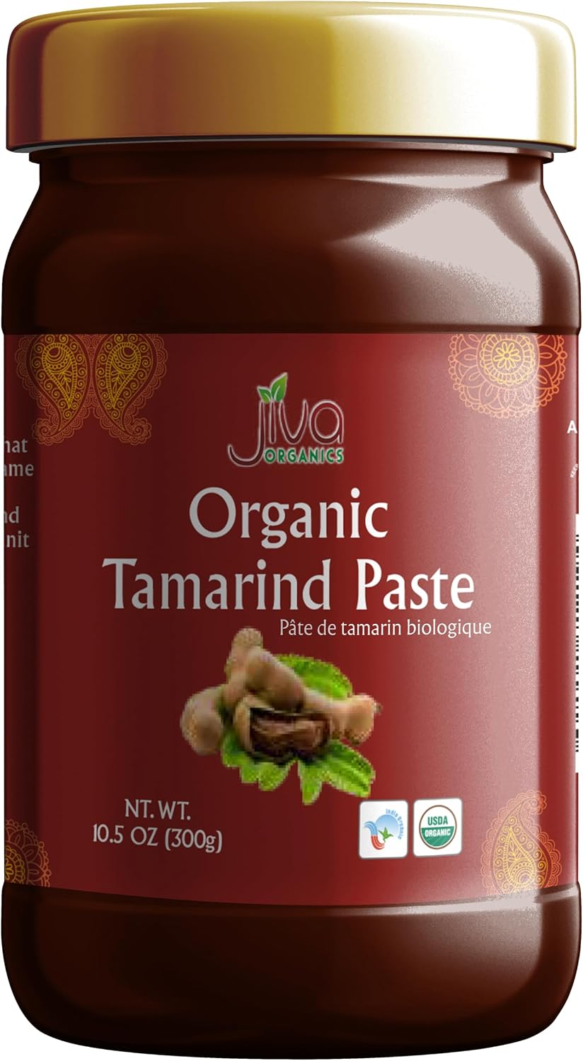 Jiva Organics Tamarind Concentrate 10.5 Oz Bottle (300g) - Premium Quality, Non-GMO, Imli Paste Puree, No Sugar, Sweet & Sour Sauce for Indian Chutney & Thai Curry, Gluten Free