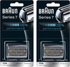 Braun Series 7 70S Replacement Cassette for Electric Shaver, Compatible with Pulsonic and 9000 Series, Pack of 2