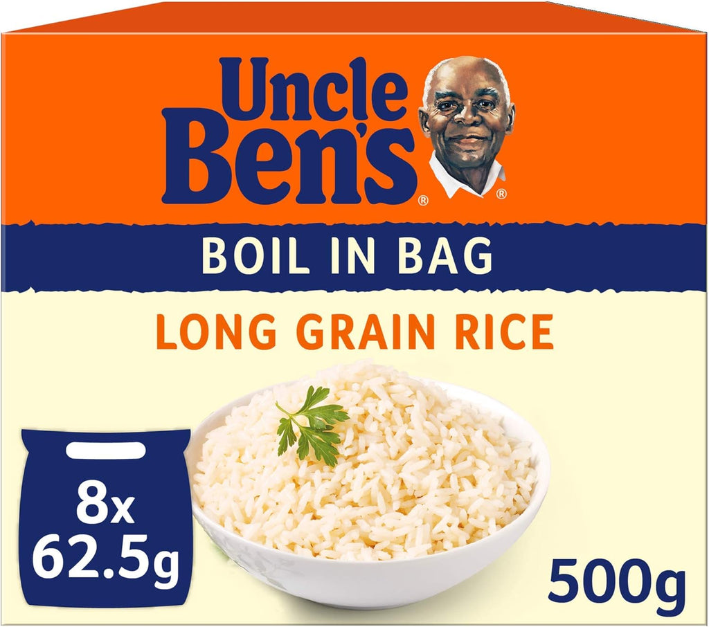 Uncle Ben's Boil in Bag Long Grain Rice (8x62.5g)