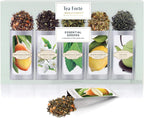 Tea Forte Single Steeps Loose Leaf Tea Sampler, Assorted Variety Tea Box, 15 Single Serve Pouches, Green Tea