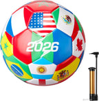 Tellingyou 2026 World Flag Soccer Ball Bulk with Pump Needle Multi-Country Design for Adults Team Training Club Events Sports Parties and Soccer Fan Gifts