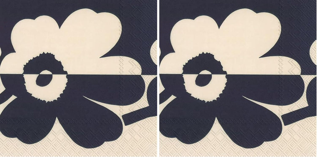 IHR Ideal Home Range Cocktail Napkins Marimekko Disposable 3-Ply Paper Party Napkin Pack, 5" x 5", Suur Unikko Linen Blue, 20-Count (Pack of 2)