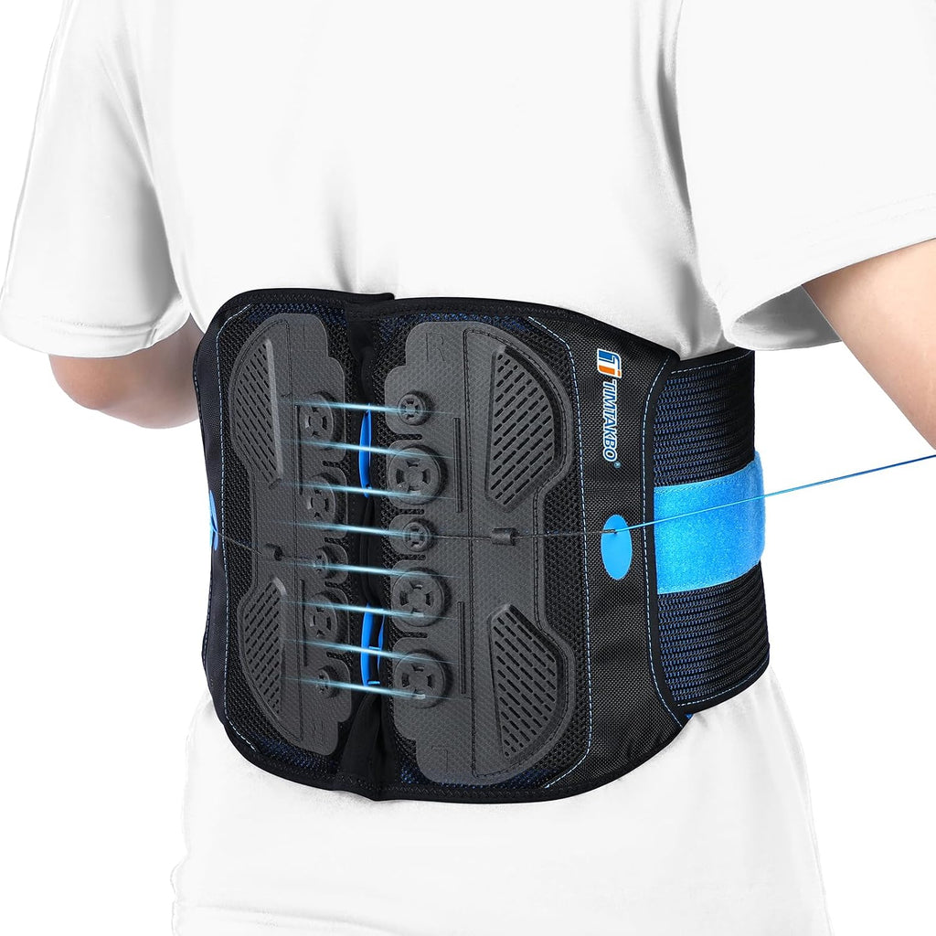 T TIMTAKBO Lumbar Support Belt,Back Brace for Men Lower Back Pain Women,Decompression Lower Back Support Belt for Herniated Disk,Sciatica,Scoliosis,Discectomy（Black-SM