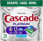 Cascade Platinum Dishwasher Pods, Dishwasher Detergent, Dish Detergent Soap, Fresh, 12 count
