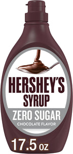 HERSHEY'S Zero Sugar Chocolate Syrup Bottles, 17.5 oz (6 Count)