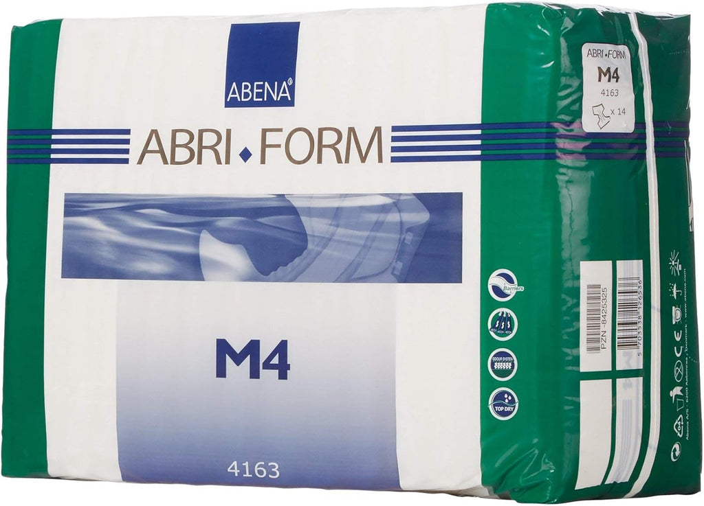Abena Abri-Form Comfort Plastic-Backed Briefs, Level 4, (Medium To Large Sizes) Medium, 42 Count