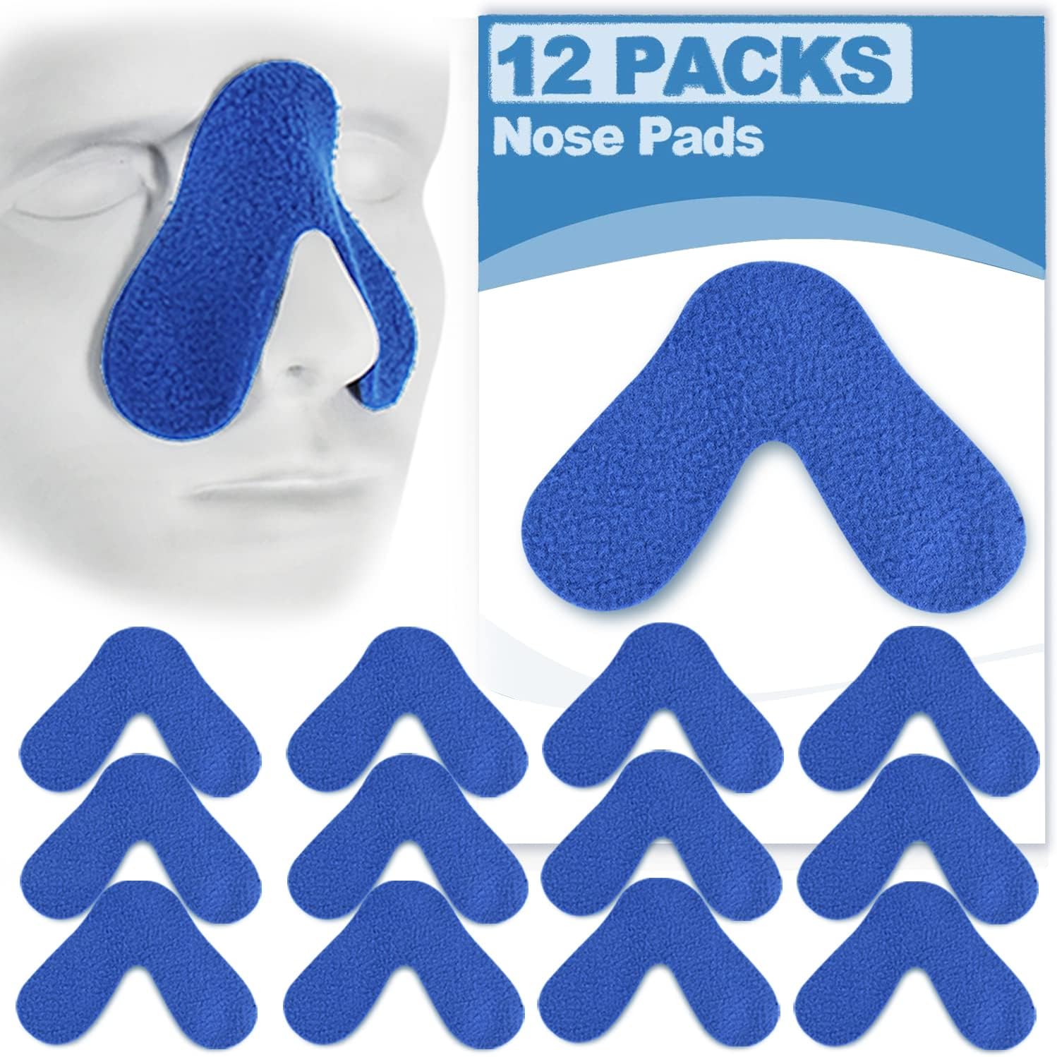 Medihealer 12 Pack Nose Pads- Comfort Nose Pad for Avoiding Leaks, Red Mark, Pressure on Nose Bridge, Can Be Trimmed, Great Value Supplies