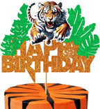 Tiger Cake Topper TIger Birthday Decorations Jungle Party Supplies Tigerr Party Favors Cake Decorations for Jungle Safari Baby Shower Decorations