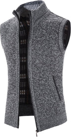Men Sleeveless Knit Sweater Casual Trendy Slim Fit V Neck Vest Tops Classic Business Cardigan Knitwear Gilet Waistcoat