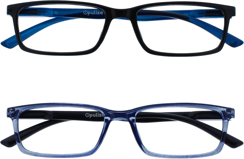 OPULIZE BLU Blue Light Blocking Reading Glasses for Women Men, Cool Round Frame with Anti-Glare, UV and Eyestrain Protection