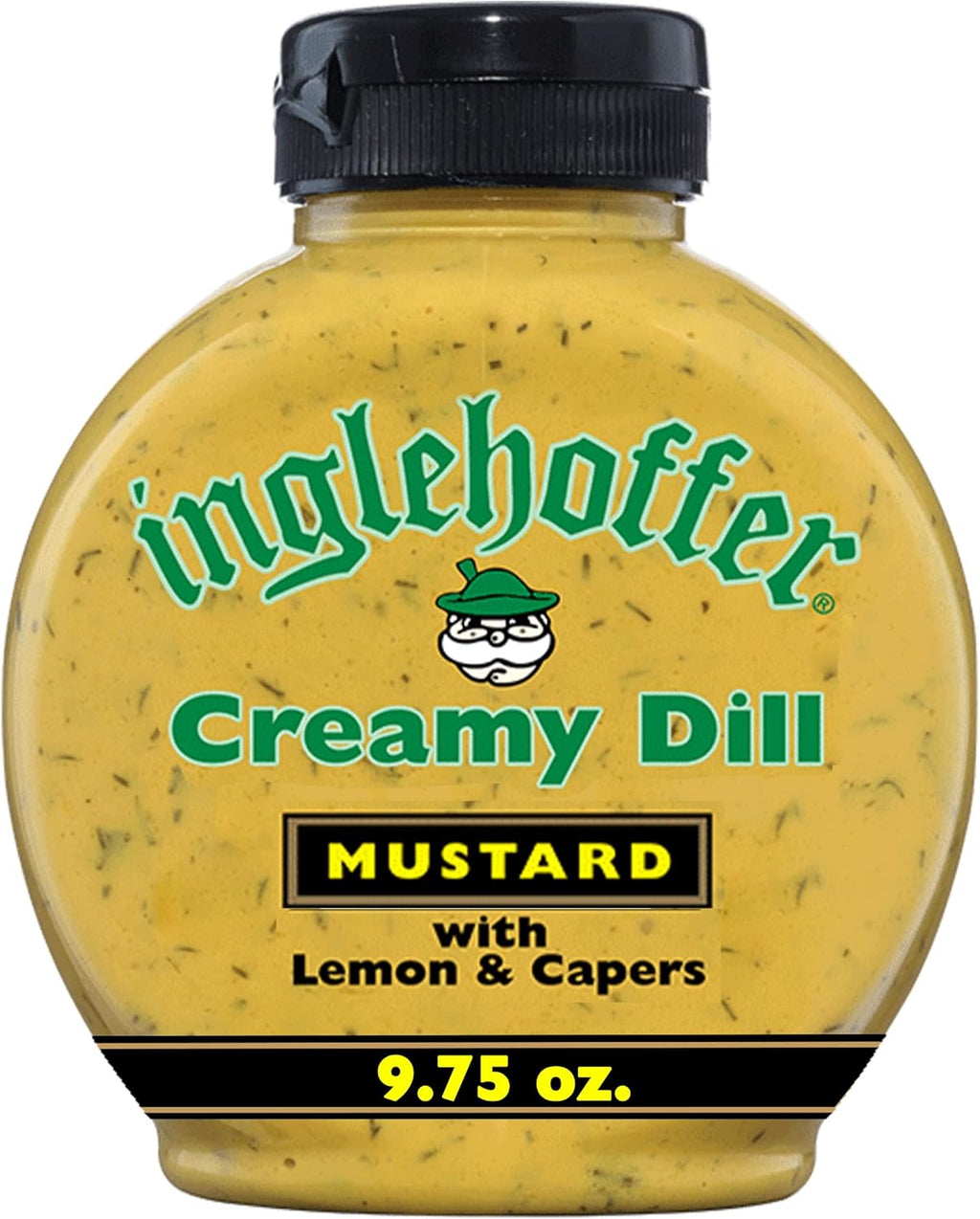 Inglehoffer Creamy Dill Mustard 9.75 oz, Savory Mustard with Dill, Lemon & Capers
