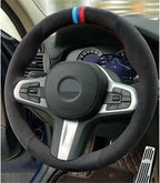 Steering Wheel Covers for BMW G30 G31 G32 G20 G21 G14 G15 G16 X3 G01 X4 G02 X5 G05 M Sport, Car Steering Wheel Cover Hand Sewing
