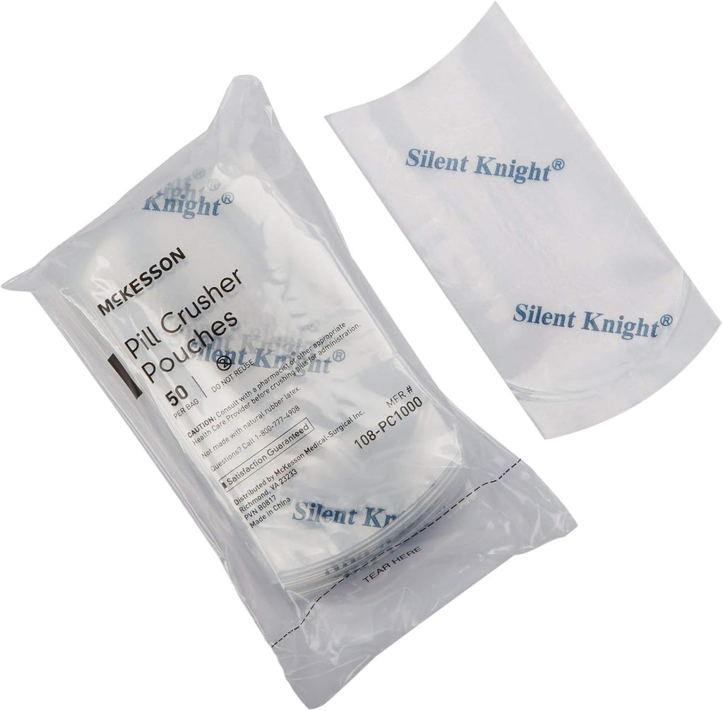 McKesson Pill Crusher Pouches, Single Use, Disposable, Clear, 50 Count, 20 Packs, 1000 Total, 50 Count, 20 Packs, 1000 Total