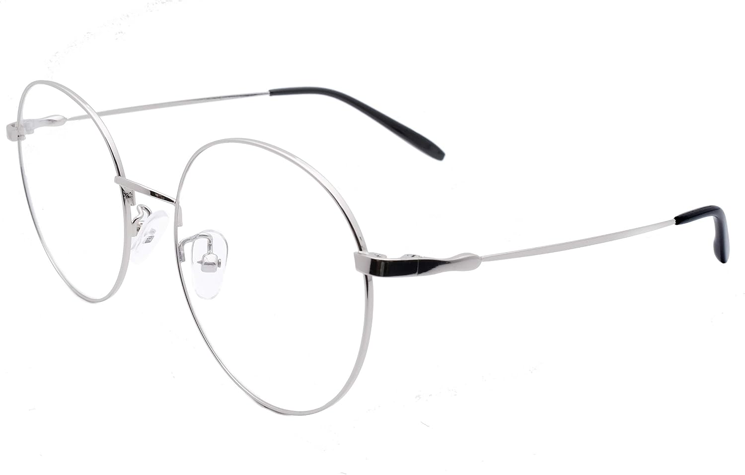 Classic Round Photochromic Reading Glasses Mens Womens +2.00 Readers Silver Color Frames Eyewear