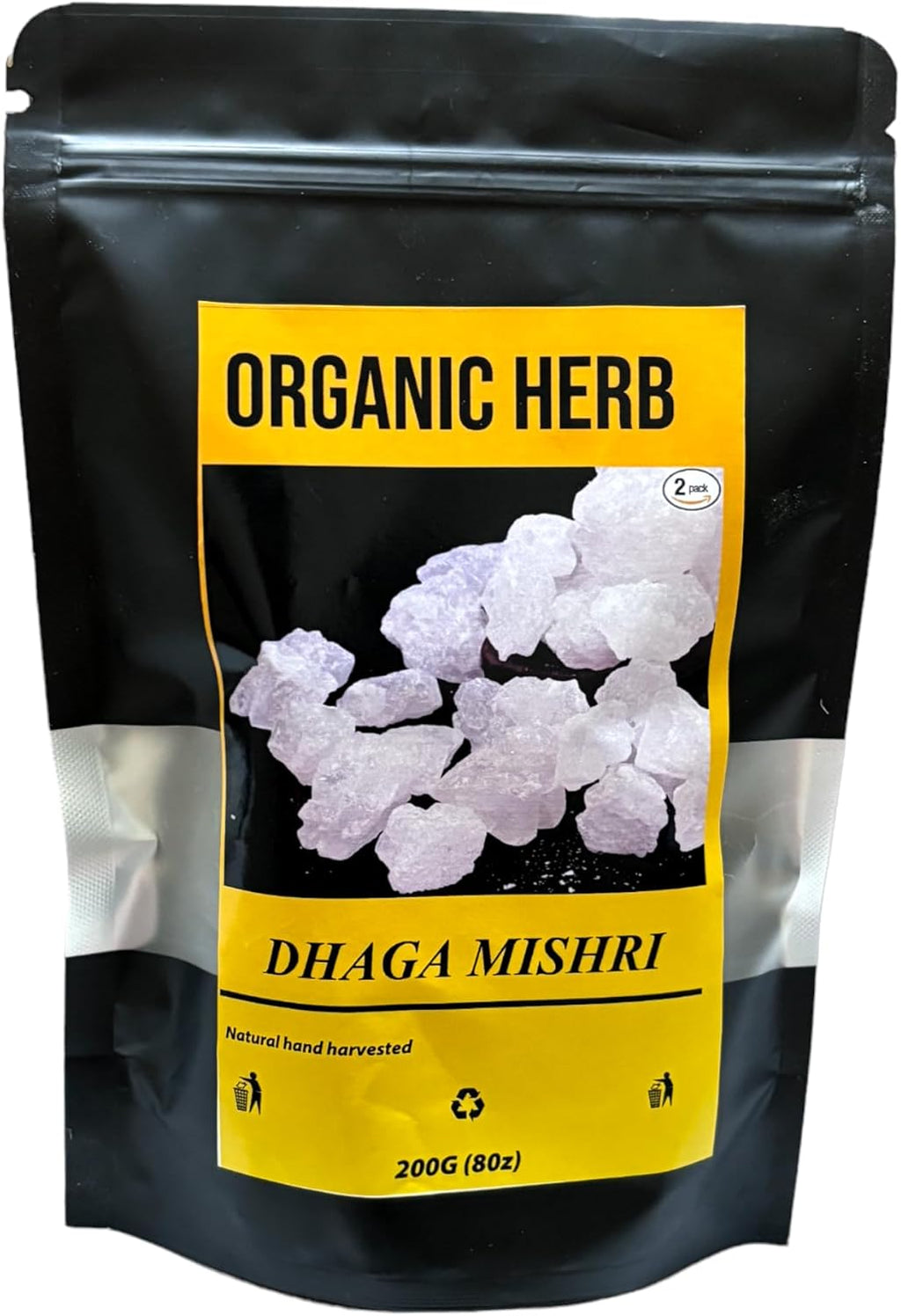 Generic Organic Herb Dhaga Mishri, Rock Sugar Crystals, Sugar Crystals, Dana, Thread Crystals, Kuja , Krishna Bhog Parsad, Gopal Bhog (130, Grams)