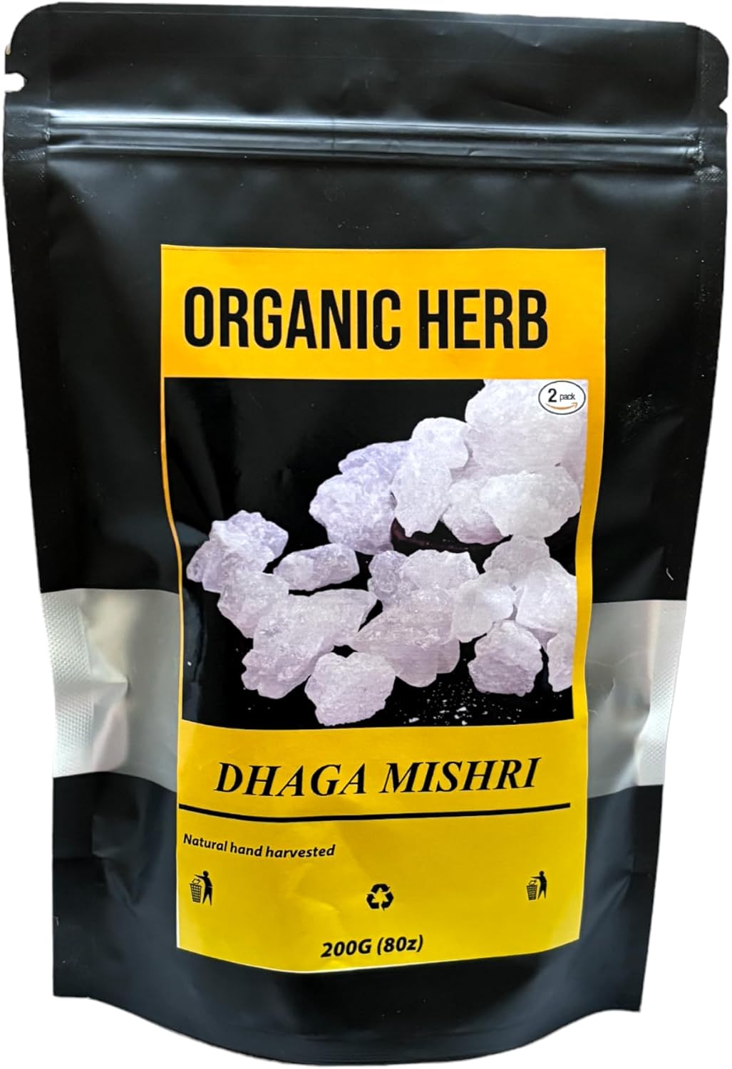 Generic Organic Herb Dhaga Mishri, Rock Sugar Crystals, Sugar Crystals, Dana, Thread Crystals, Kuja , Krishna Bhog Parsad, Gopal Bhog (130, Grams)