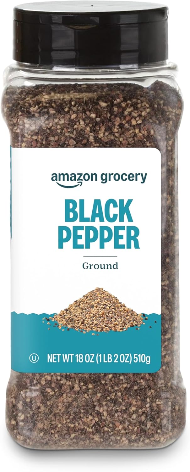 Amazon Grocery, Ground Black Pepper, 18 Oz