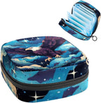 Sanitary Napkin Storage Bag, Zipper Period Pouch for Teen Girls Women, Portable Menstrual Tampons Collect Bags Starry Sky Eagle